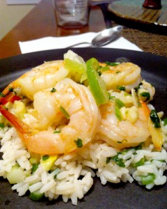healthy shrimp and rice