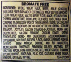 Ingredients in Packaged Bread